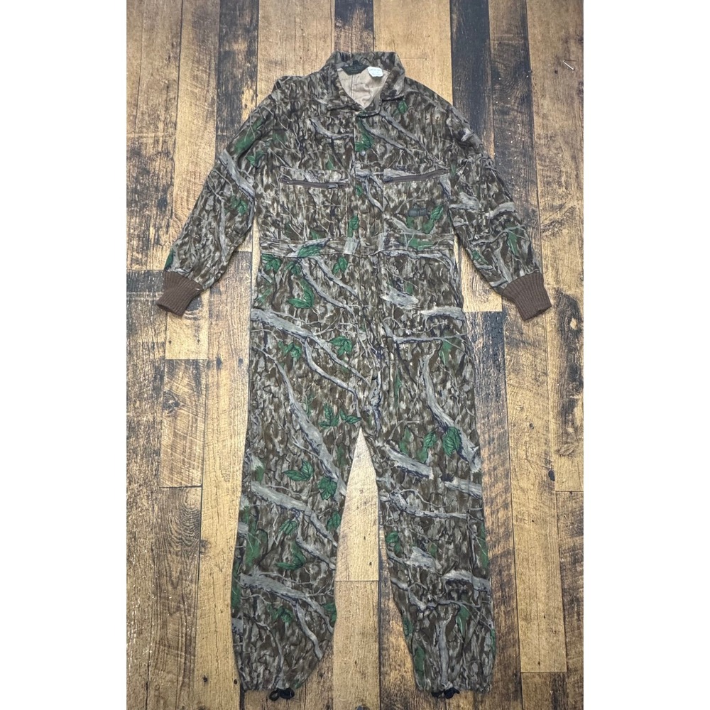 Hide'n Tree Hunting Coveralls Camo Jumpsuit‎ Zip Front Mens Chest L 42-44
